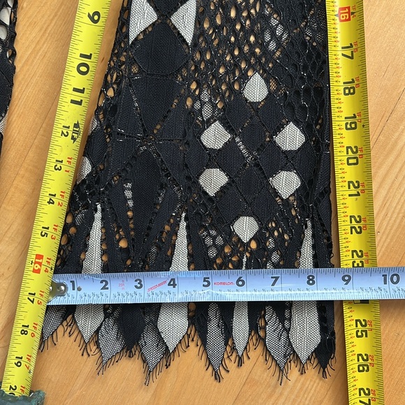 🐈‍⬛Deco Lace Mini Dress Black & Tan Patterned Lace—Free People/Urban Outfitters - Picture 14 of 17